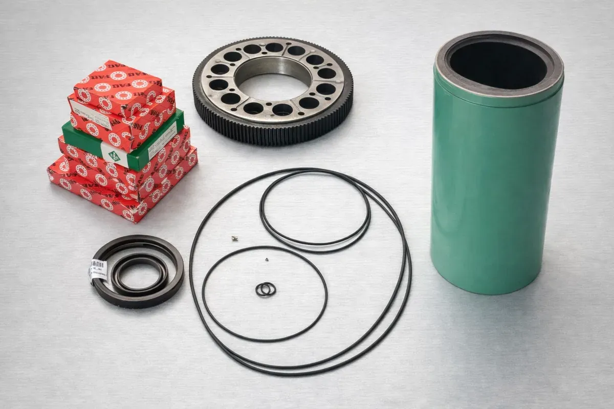 Gearbox components: stator, gaskets, bearings, cycloid disks