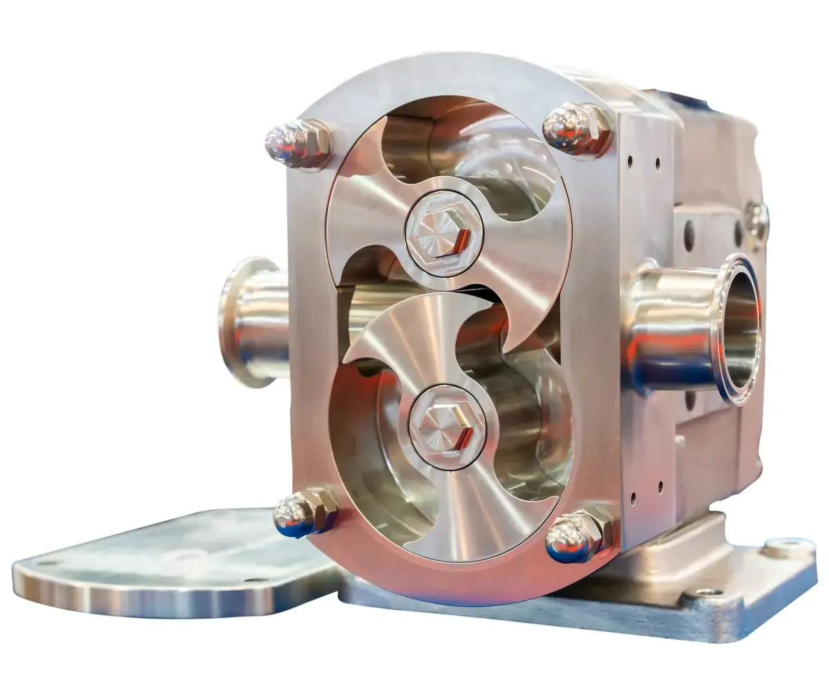 Lobe pump cutaway view