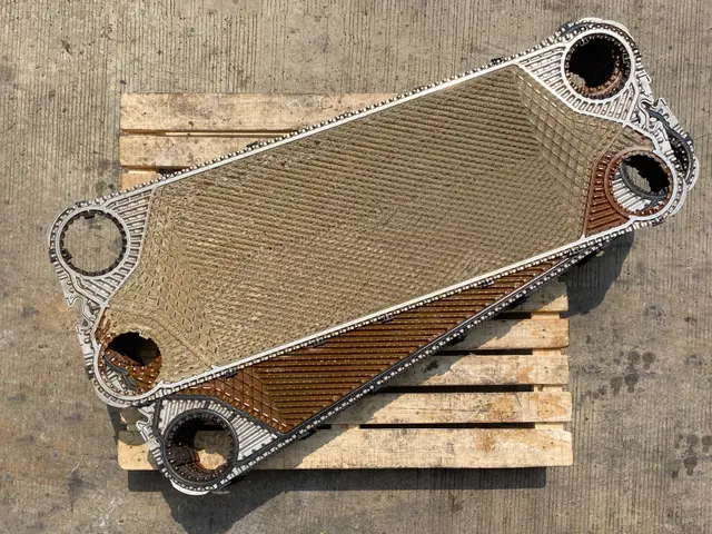 Fouled heat exchanger plates before cleaning